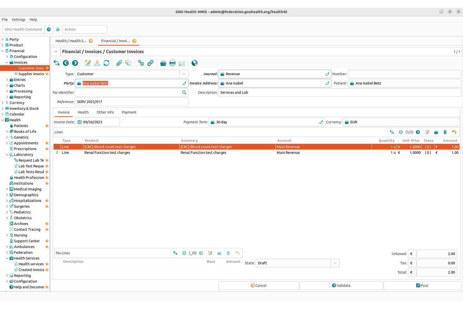GNU Health screenshot - 10 Best Open Source Medical Billing Software in 2026
