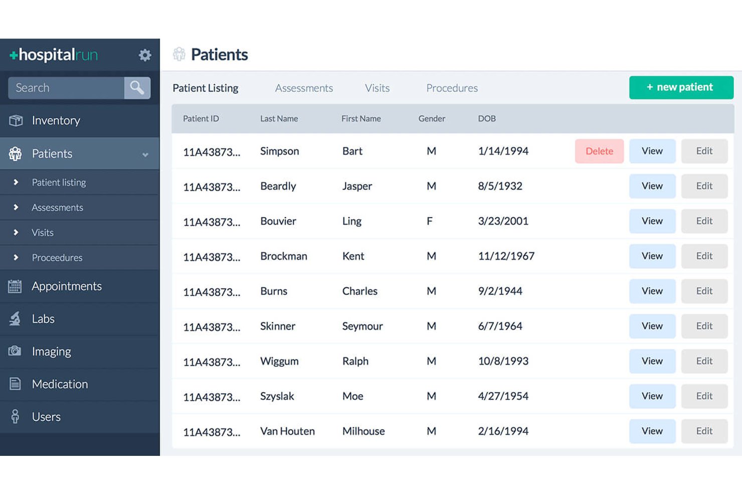 Hospital Run screenshot - 10 Best Open Source Medical Billing Software in 2026
