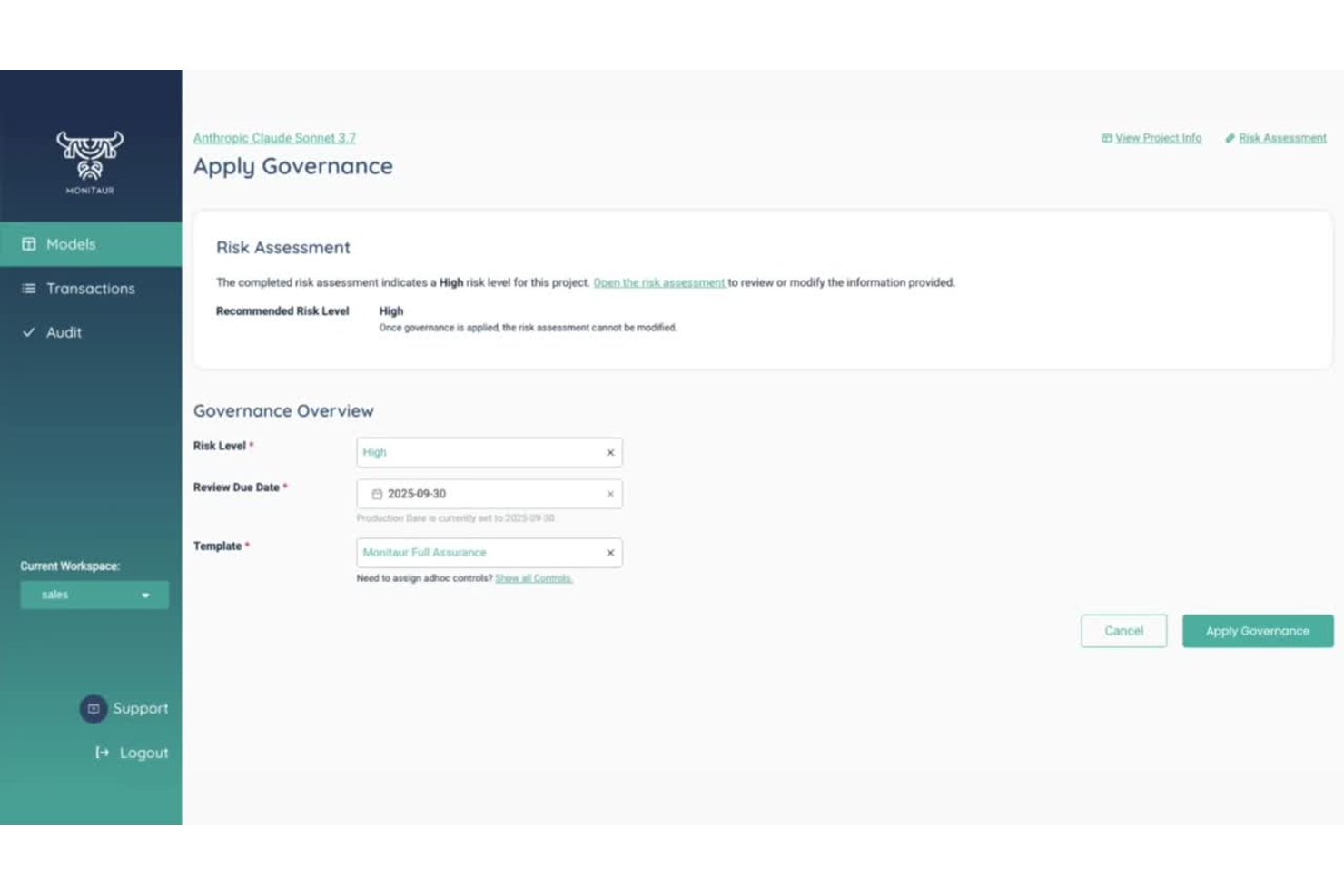 Monitaur screenshot - 10 Best AI Governance Tools in 2026