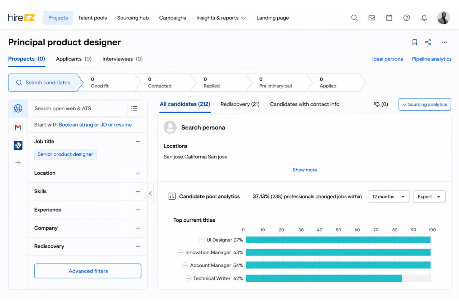 hireEZ screenshot - 10 Best AI Hiring Software in 2026