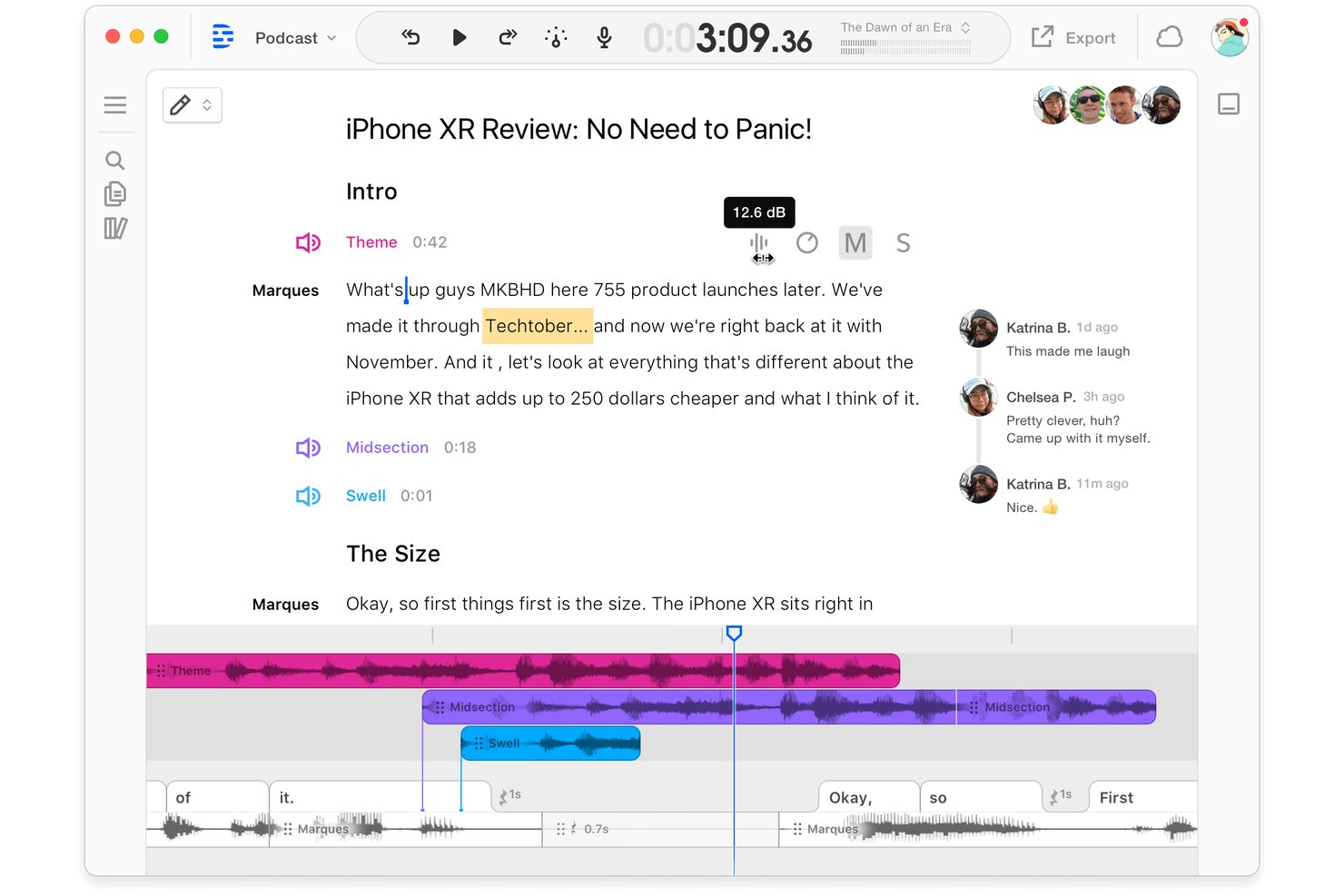 Descript screenshot - Die 10 besten kostenlosen Podcast-Bearbeitungsprogramme 2026