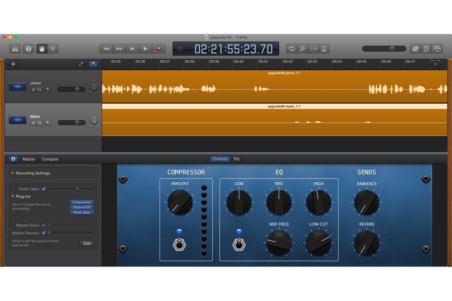 GarageBand screenshot - Die 10 besten kostenlosen Podcast-Bearbeitungsprogramme 2026