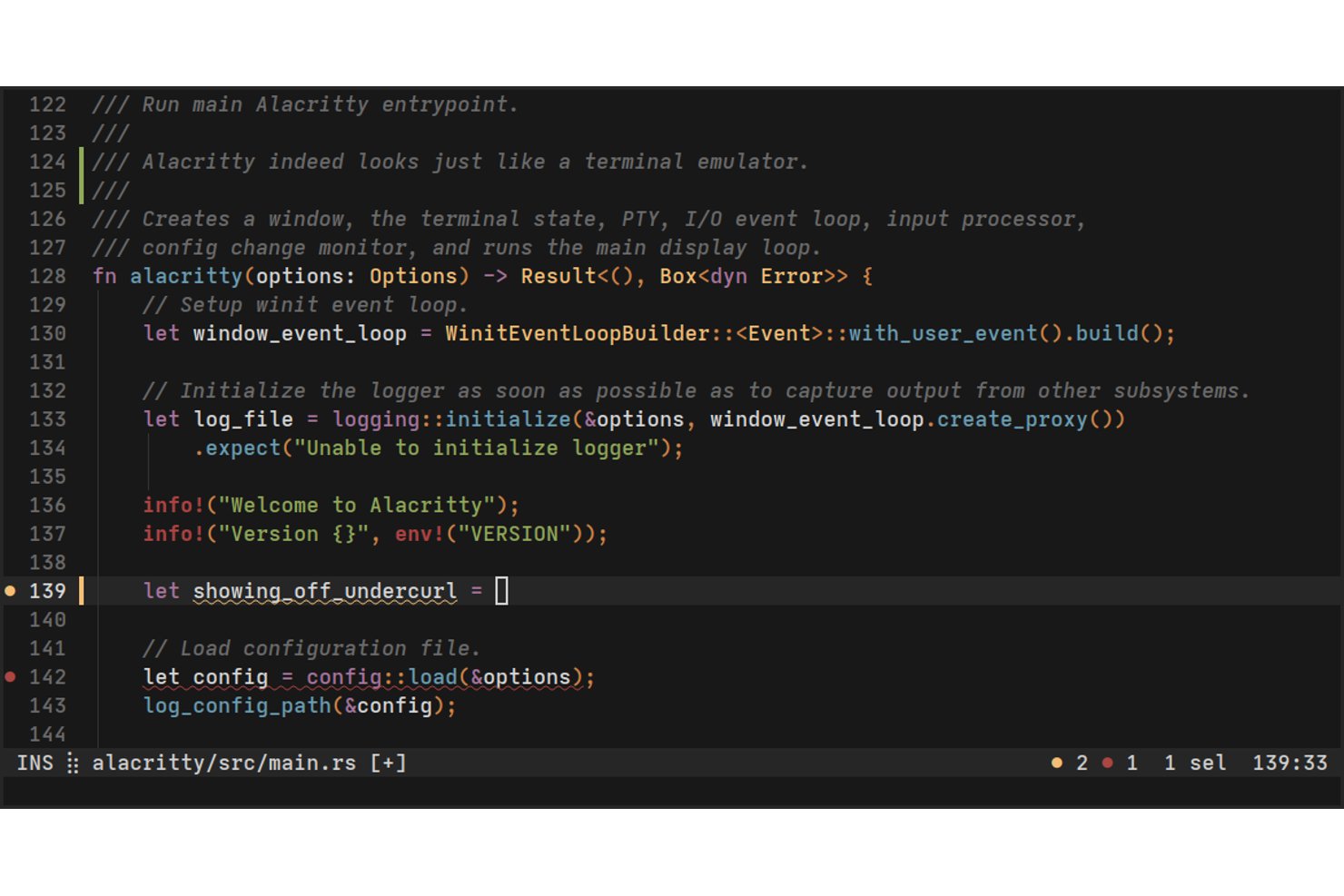 Alacritty screenshot - 10 best Linux terminal emulator in 2026