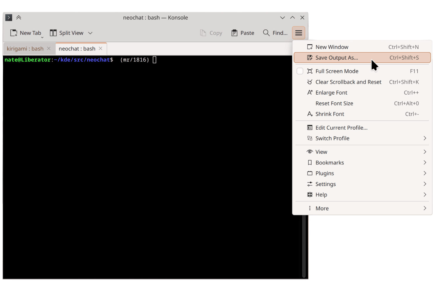 Konsole screenshot - 10 best Linux terminal emulator in 2026