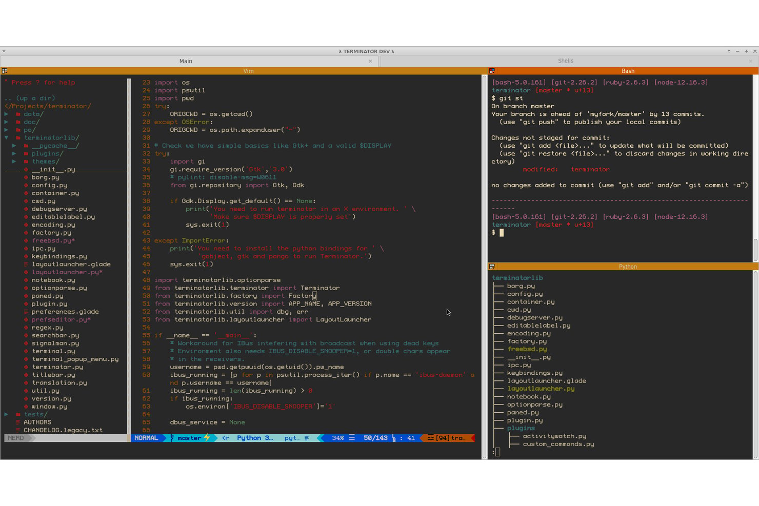 Terminator screenshot - 10 beste Linux-terminalemulators in 2026