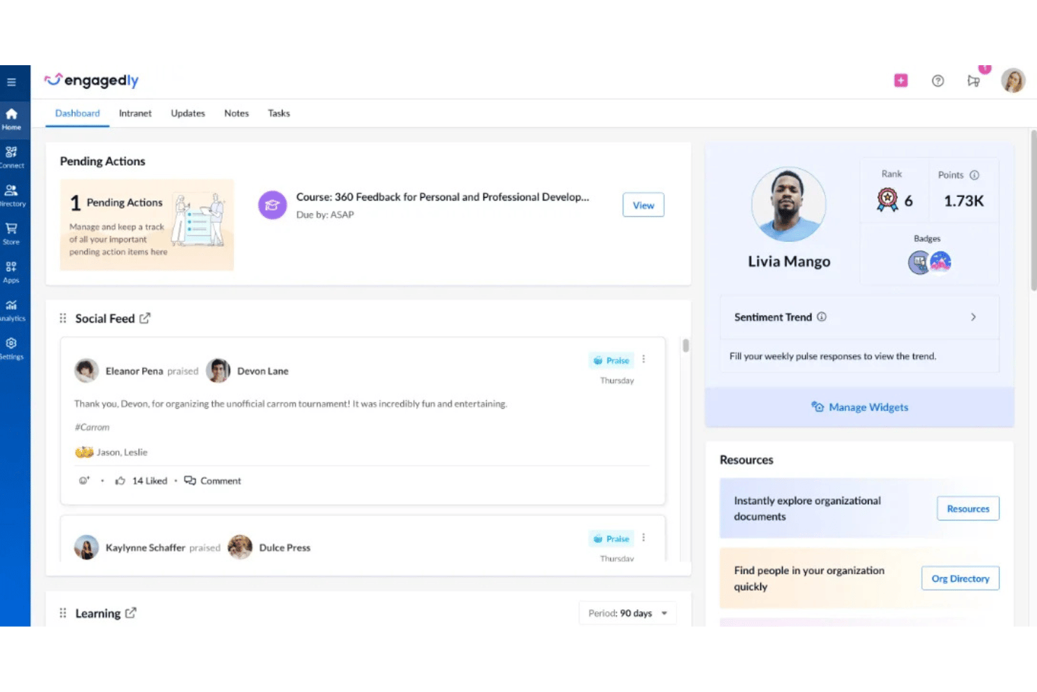 Engagedly screenshot - 10 Meilleurs Logiciels de Gestion de la Performance pour les Petites Entreprises en 2026