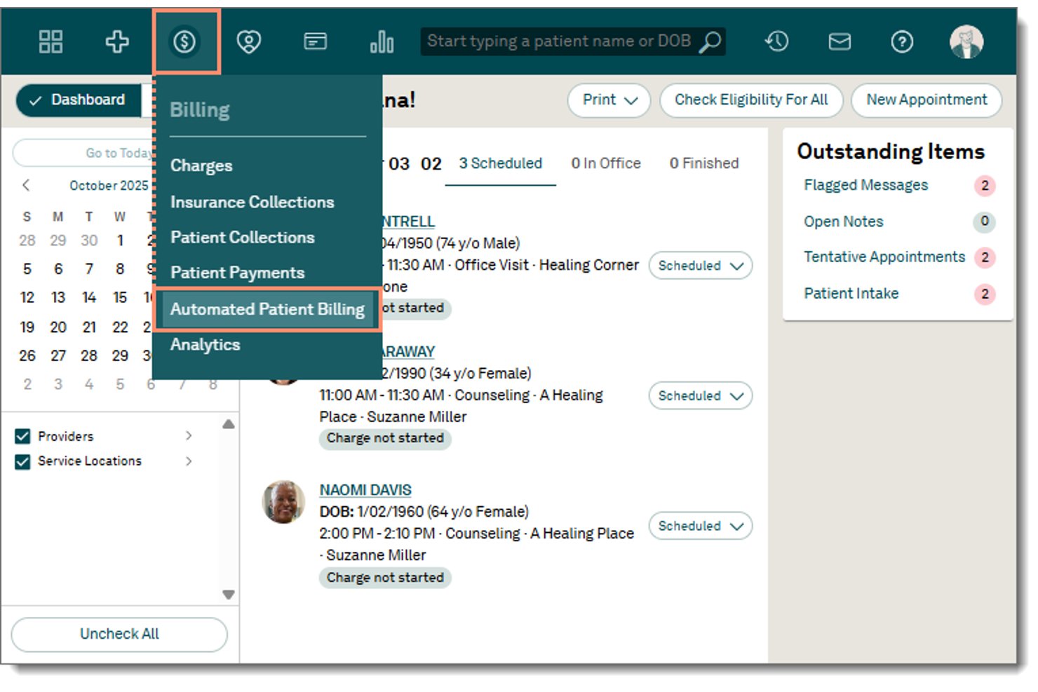 Tebra screenshot - 10 Best Psychiatry Billing Software in 2026