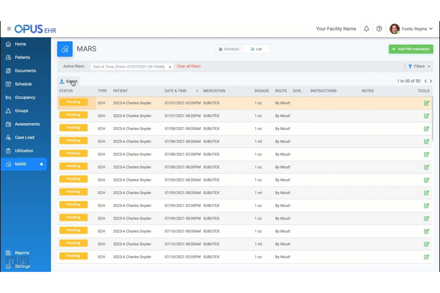 Opus EHR screenshot - 10 Best Substance Abuse Billing Software in 2026