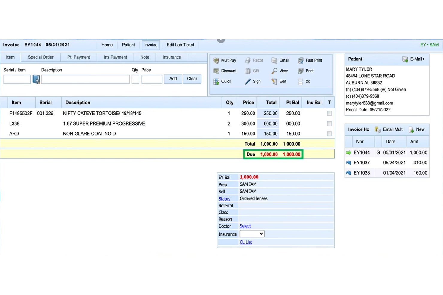 Eye Cloud Pro screenshot - 10 Best Vision Medical Billing Software in 2026
