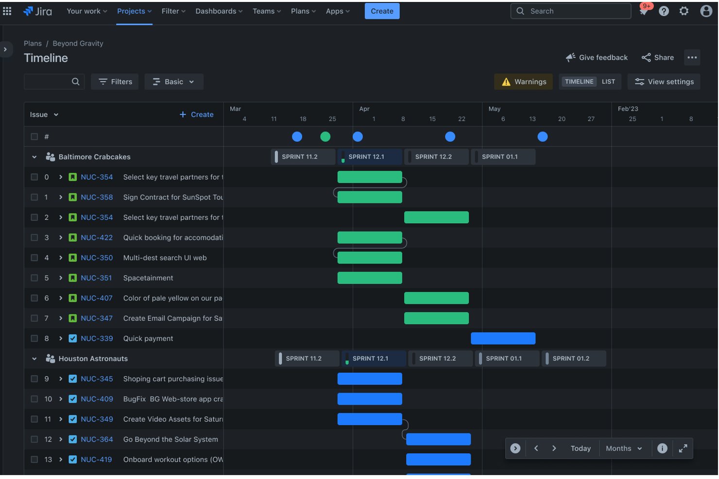 Jira screenshot - 10 meilleurs logiciels gratuits de gestion de portefeuille de projets en 2026