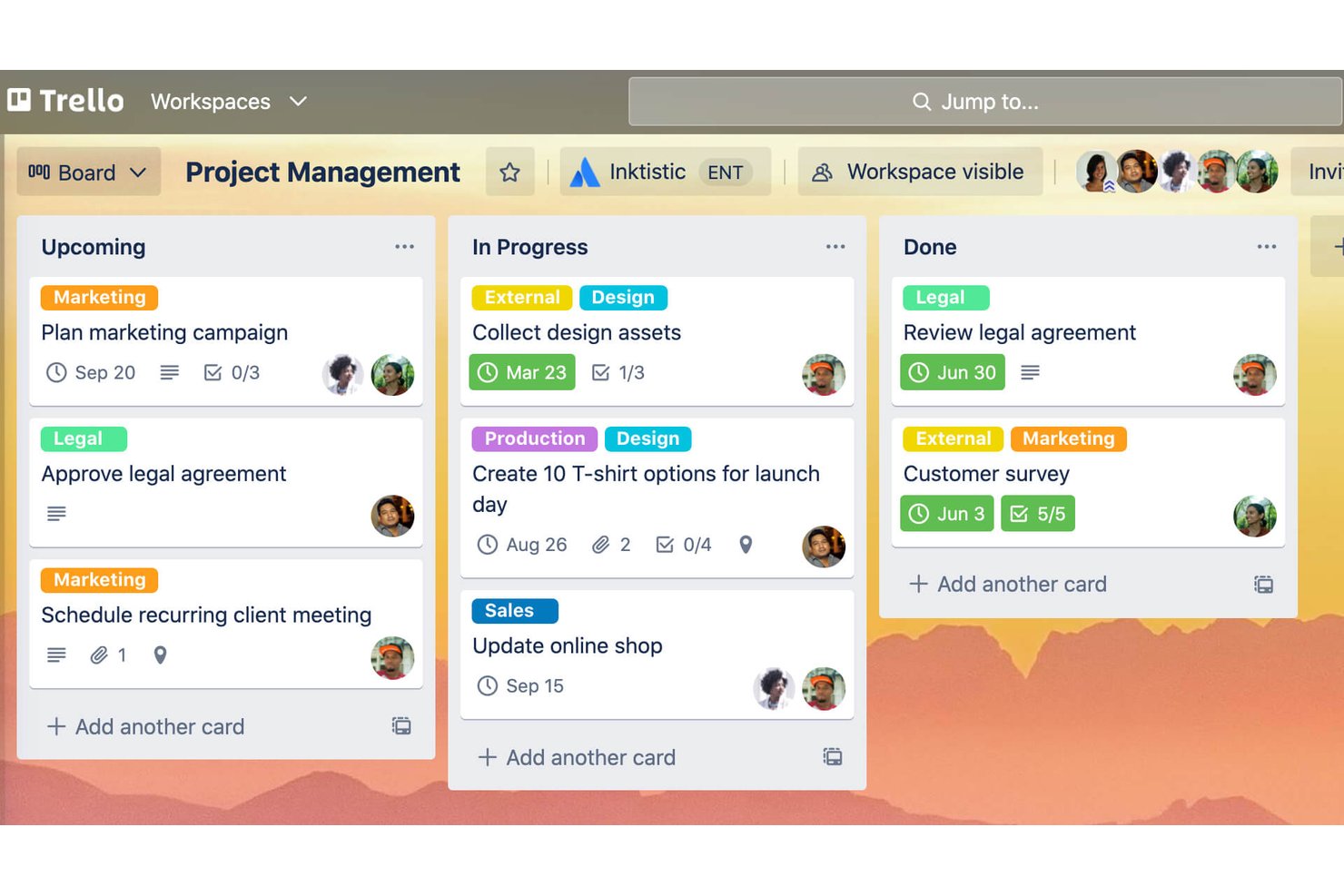 Trello screenshot - 10 meilleurs logiciels gratuits de gestion de portefeuille de projets en 2026