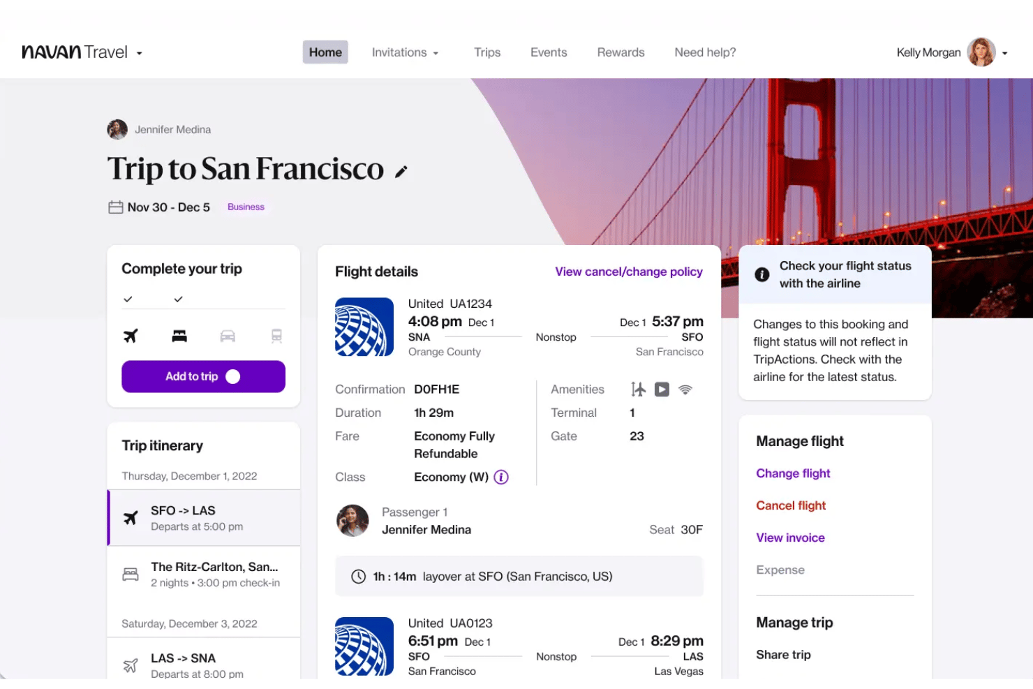Navan screenshot - 10 meilleurs logiciels de gestion des voyages d’affaires en 2026