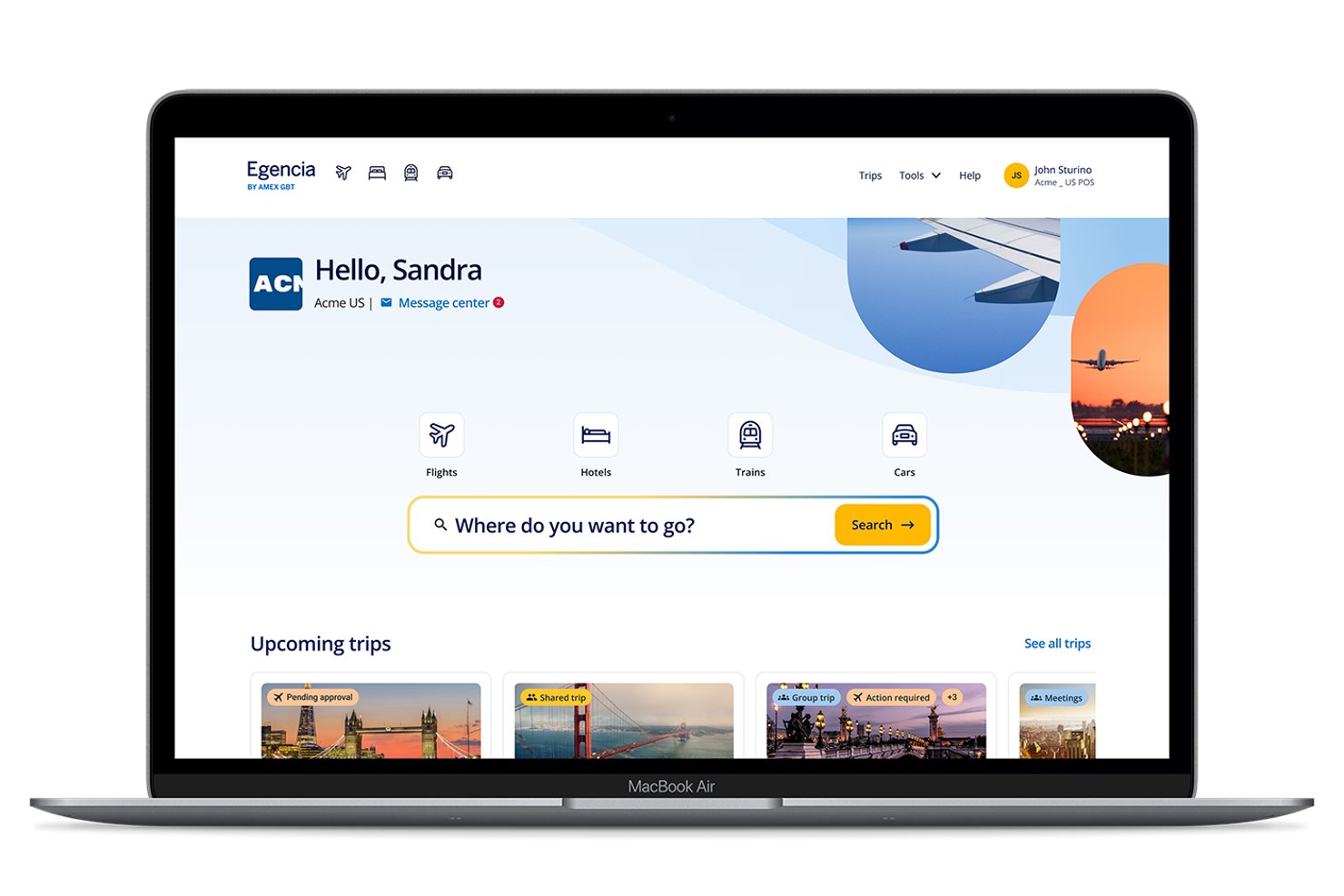 Egencia screenshot - 10 meilleurs logiciels de gestion des voyages d’affaires en 2026