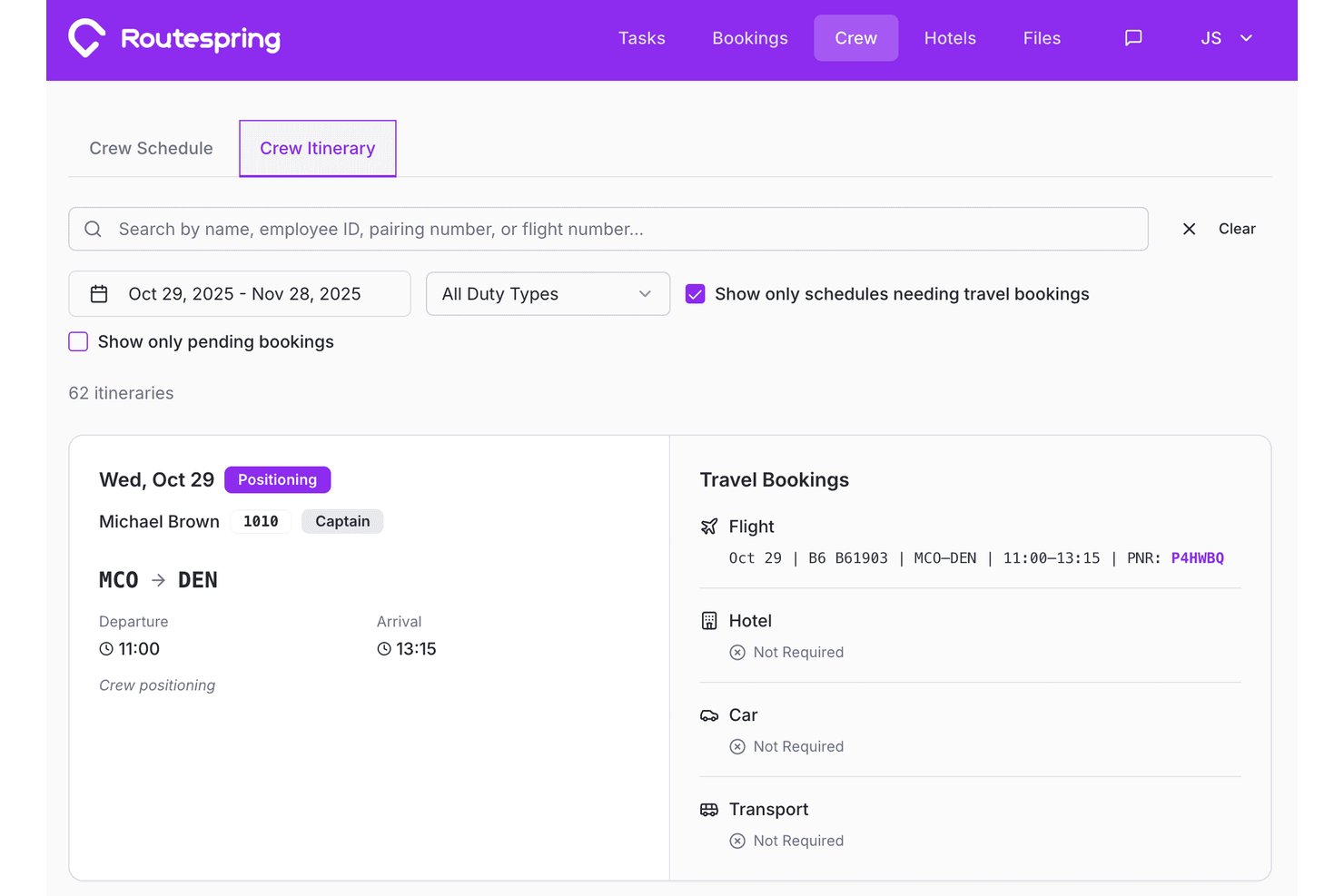 Routespring screenshot - 10 meilleurs logiciels de gestion des voyages d’affaires en 2026