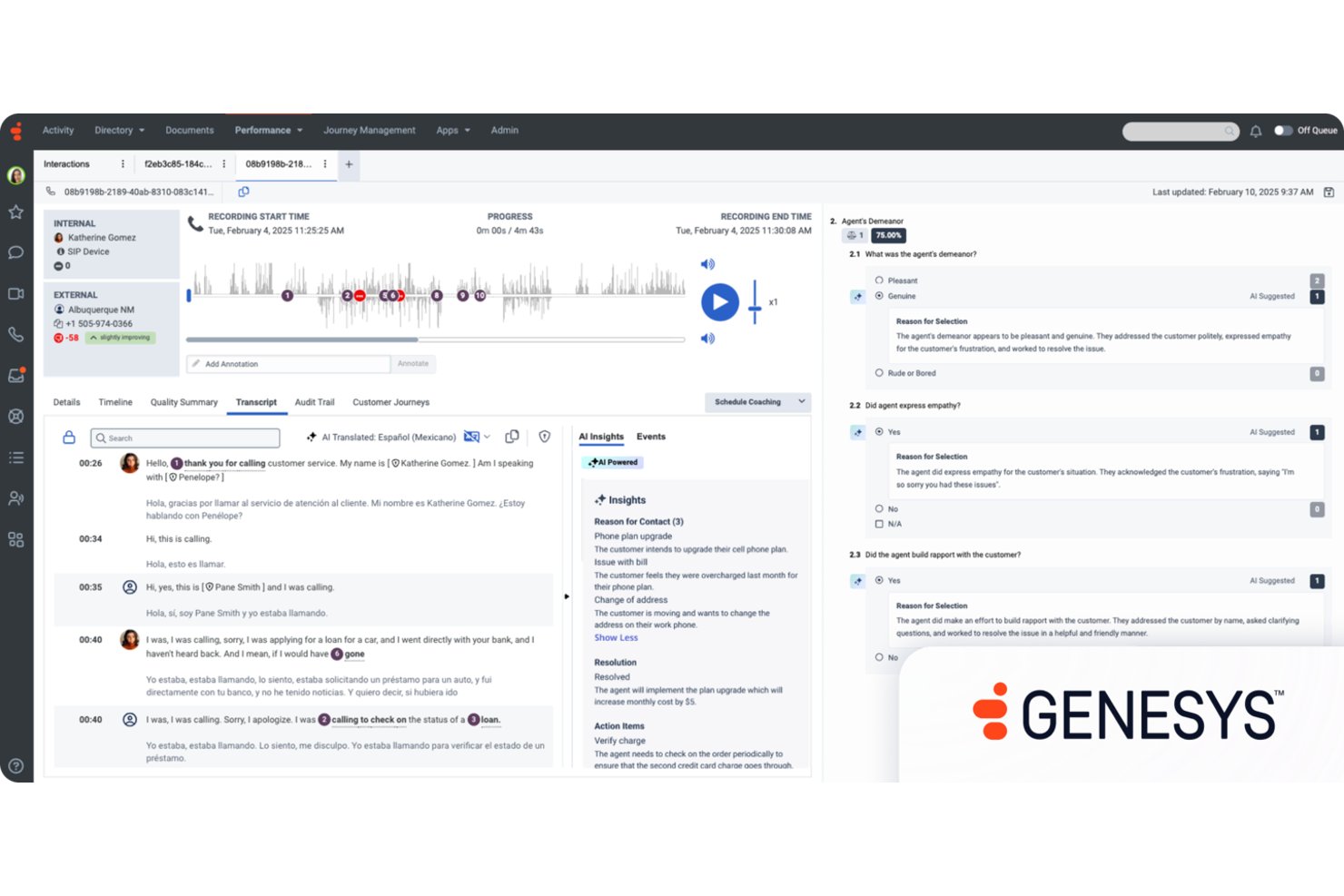 Genesys Cloud CX screenshot - 10 beste KI-Systeme zur Automatisierung des Kundenerlebnisses im 2026