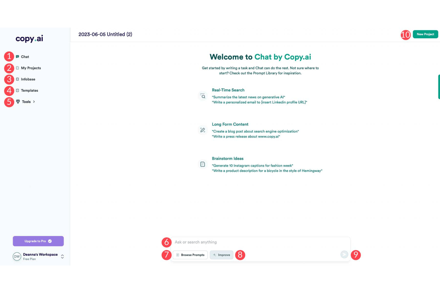 Copy.ai screenshot - 10 Meilleurs Outils d’Inbound Marketing IA en 2026