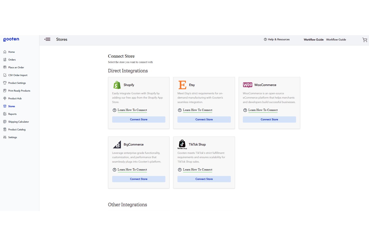 Gooten screenshot - 10 meilleures alternatives à Printful en 2026
