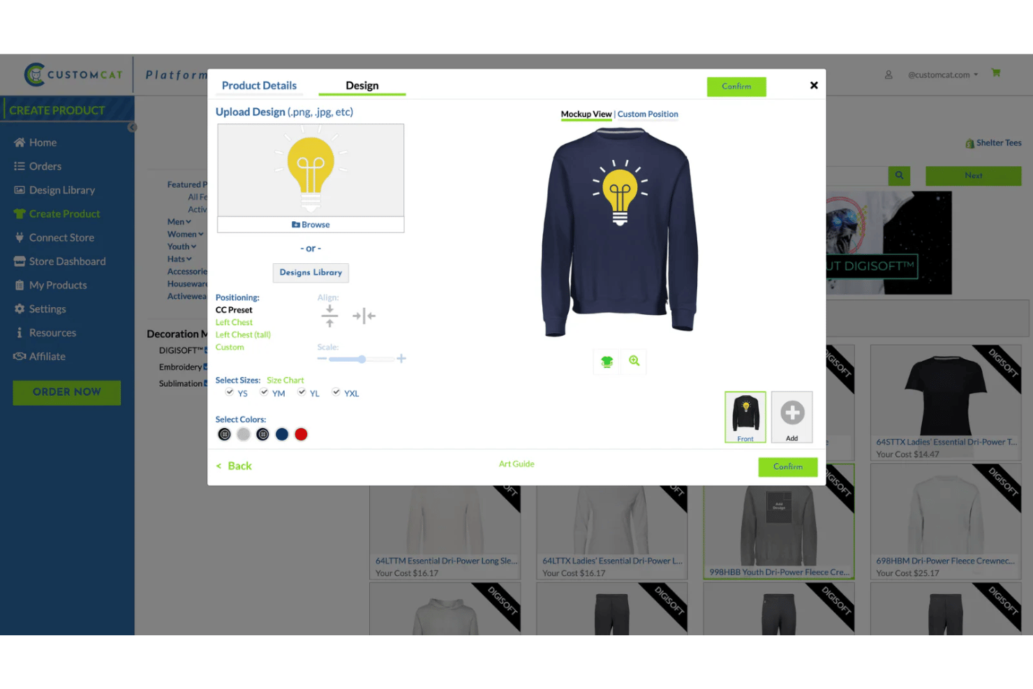 CustomCat screenshot - 10 meilleures alternatives à Printful en 2026