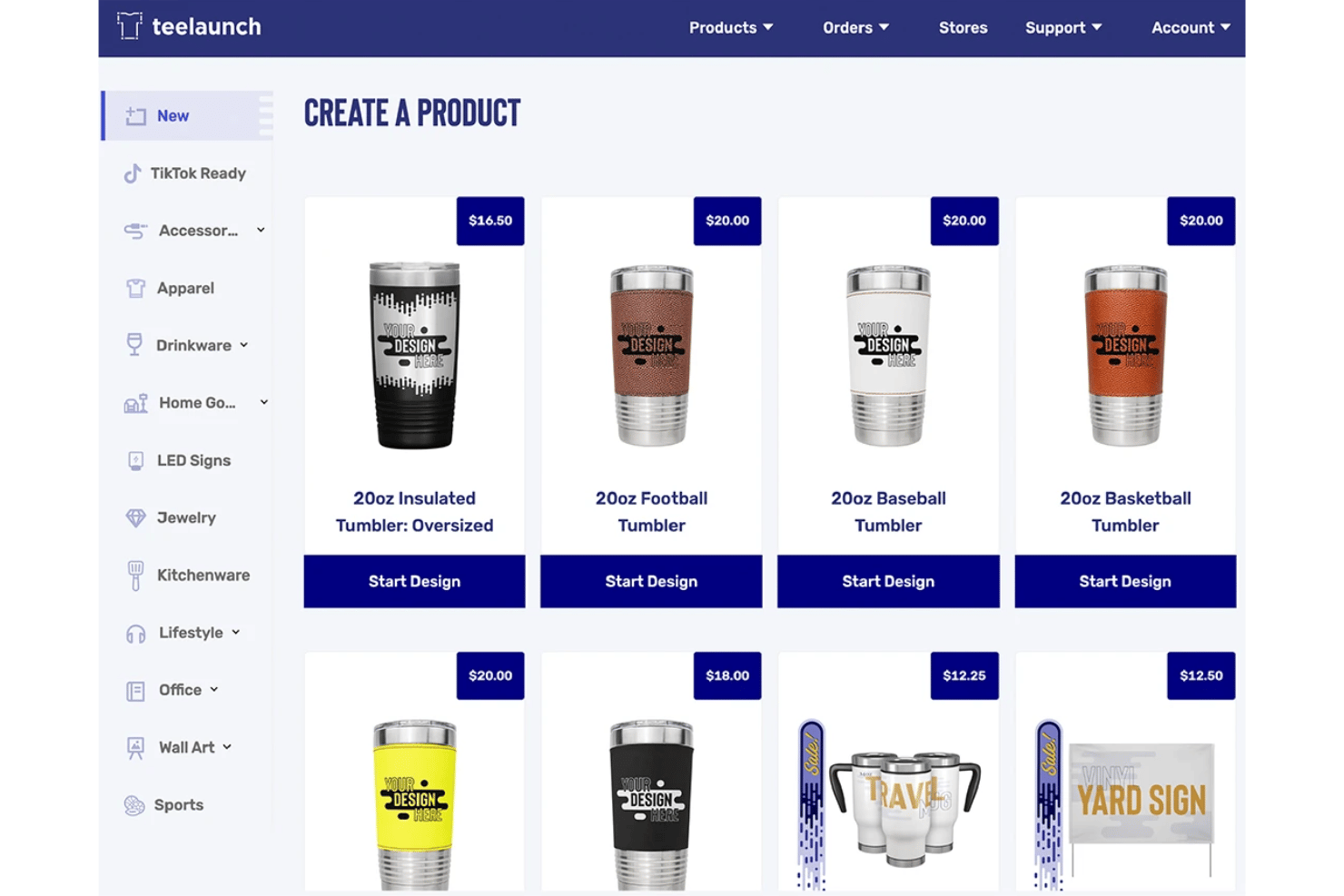 Teelaunch screenshot - 10 meilleures alternatives à Printful en 2026