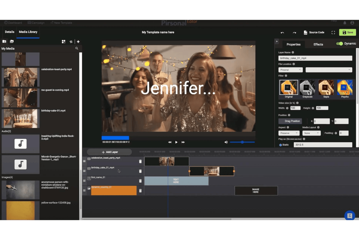 Pirsonal screenshot - 10 Meilleurs Logiciels de Personnalisation Vidéo en 2026