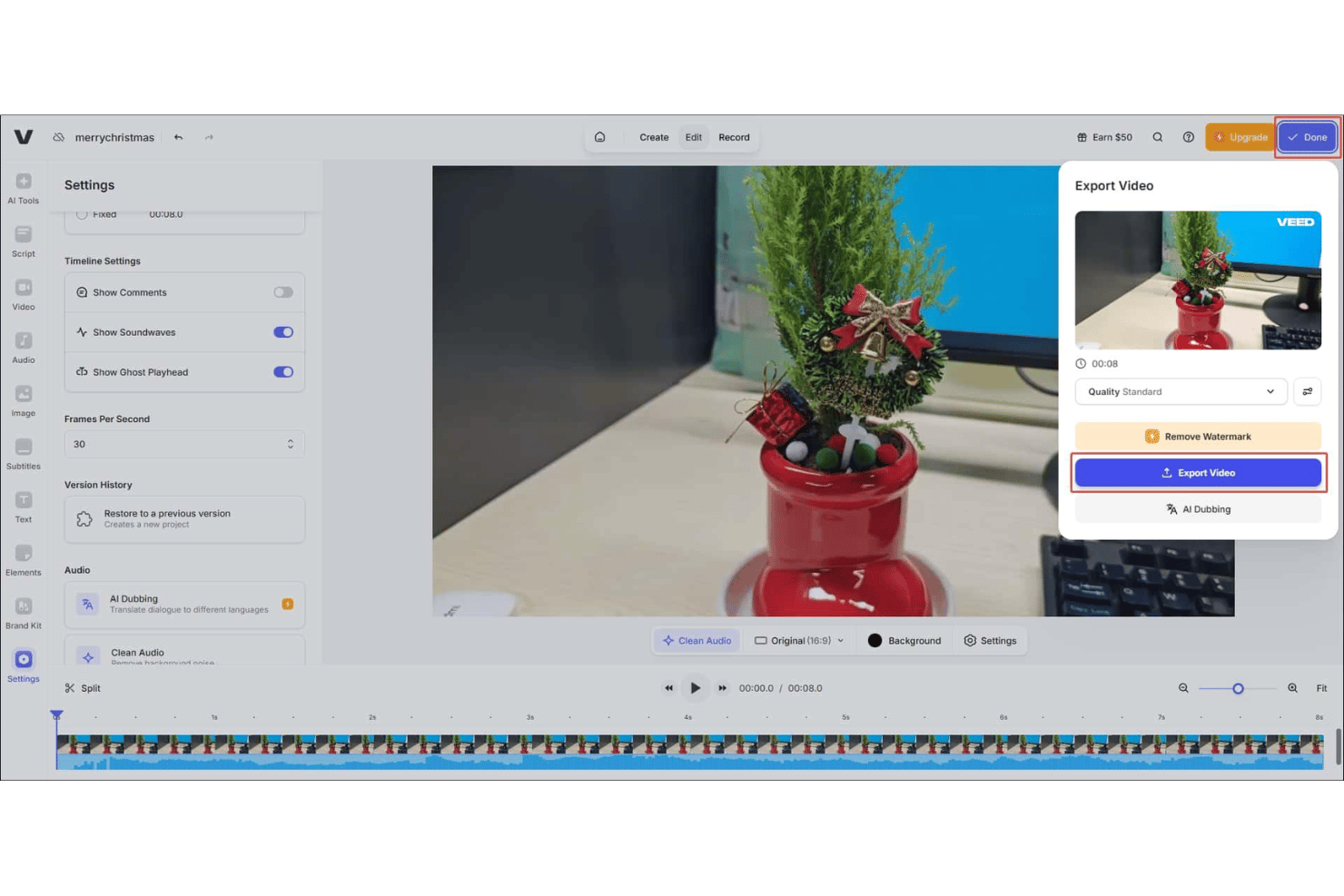 VEED screenshot - 10 Best Free AI Video Generator for Marketers in 2026