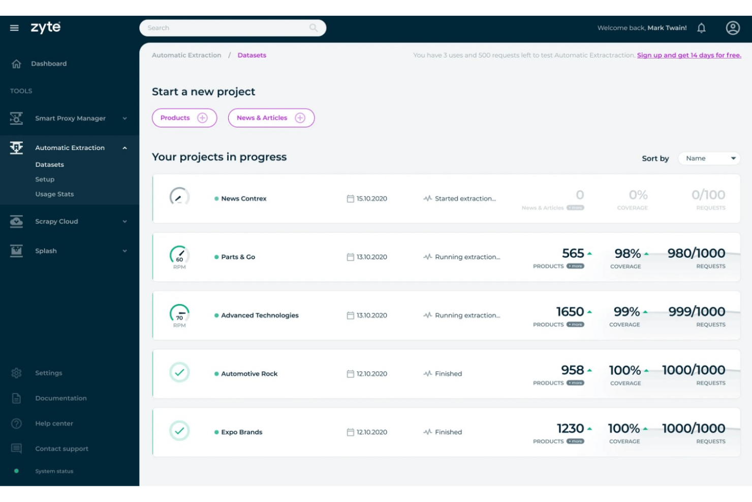 Zyte API screenshot - 10 Best Web Scraping Tools in 2026