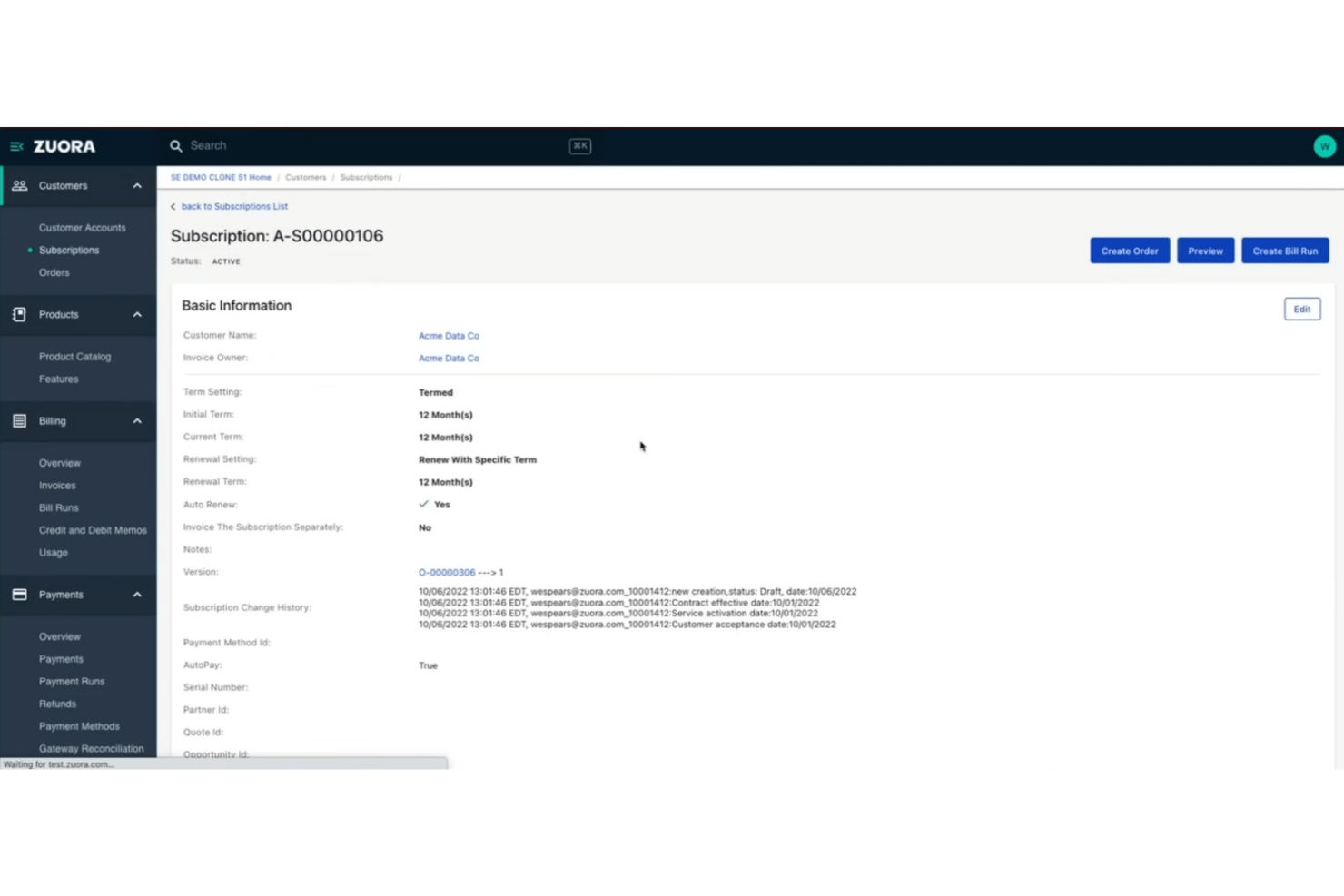 Zuora screenshot - Le 10 migliori soluzioni di fatturazione cloud nel 2026