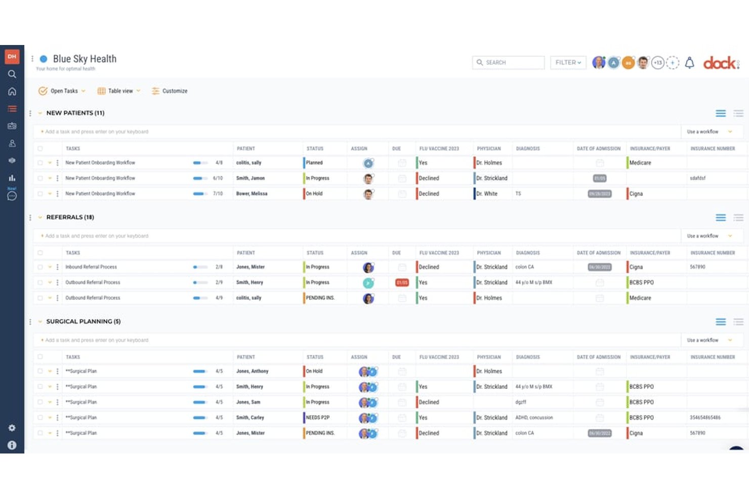Dock Health screenshot - 10 Best HIPAA-Compliant Project Management Software in 2026