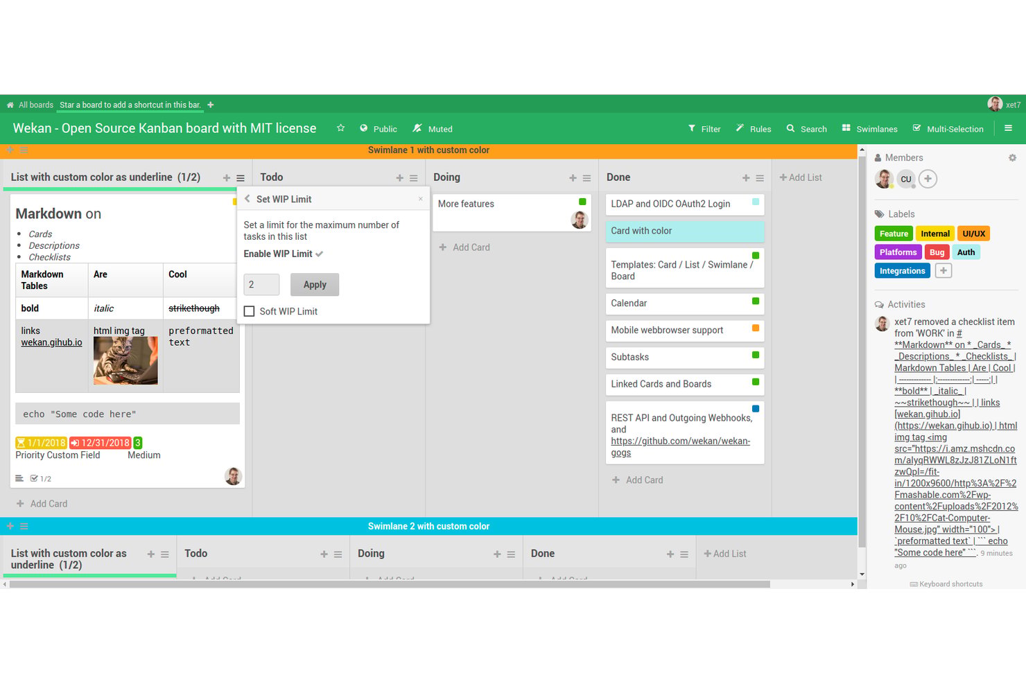 Wekan screenshot - 10 Best Open Source Healthcare Project Management Software in 2026