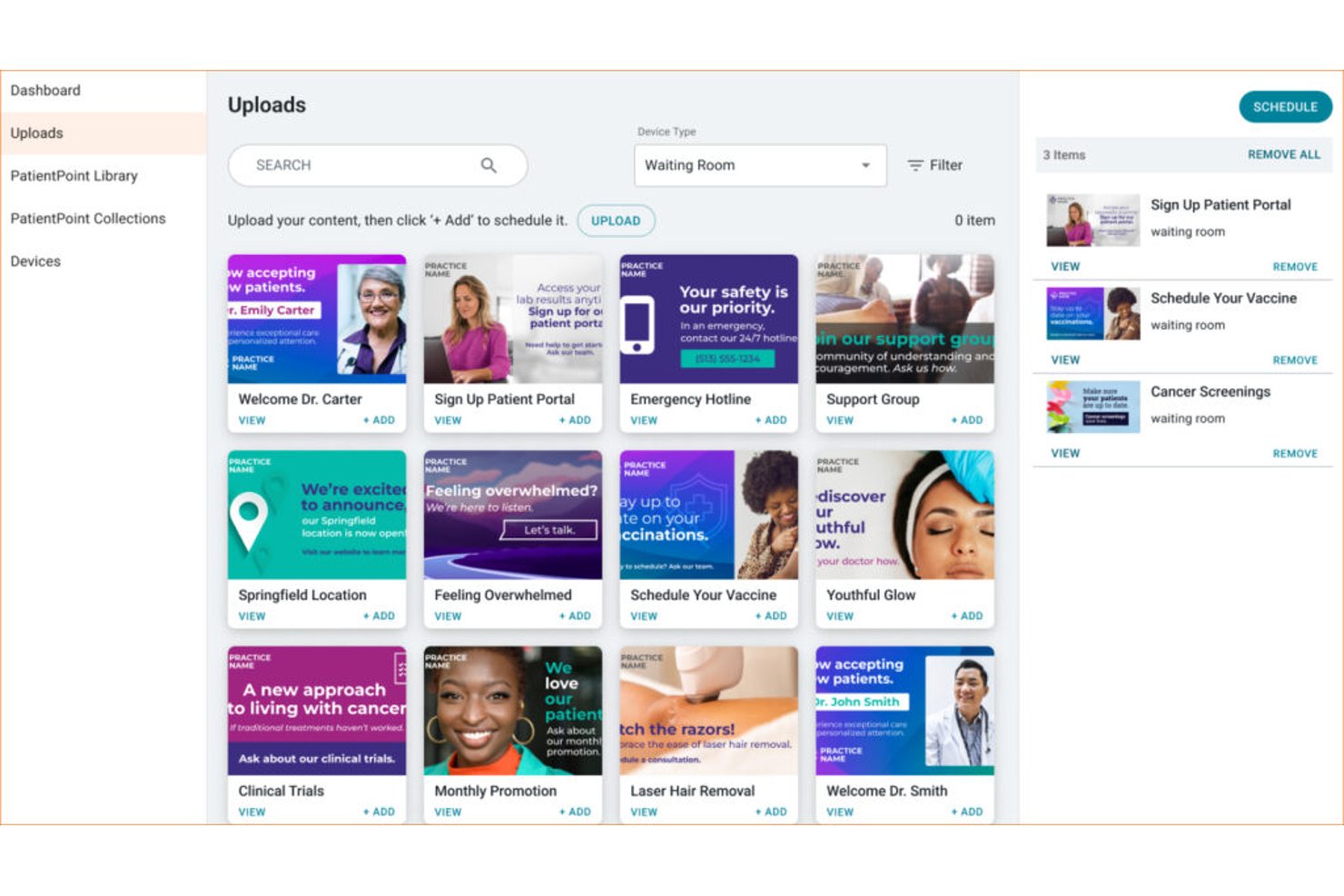 PatientPoint screenshot - 10 beste Softwarelösungen für digitale Beschilderung im Gesundheitswesen 2026