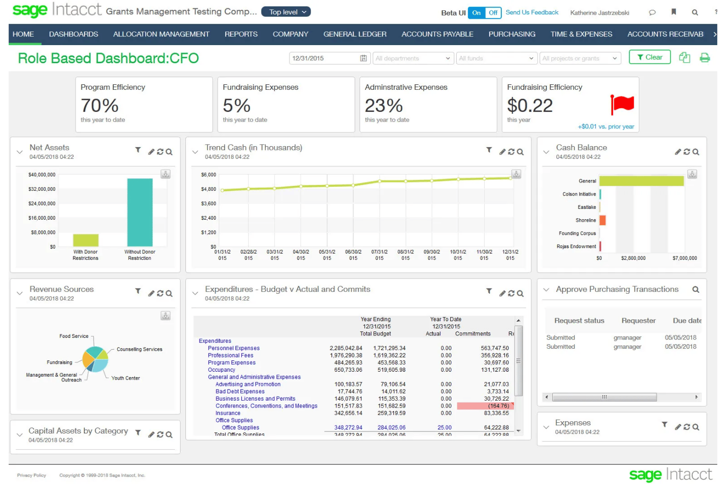 Sage Intacct screenshot - 10 meilleures alternatives à SAP en 2026