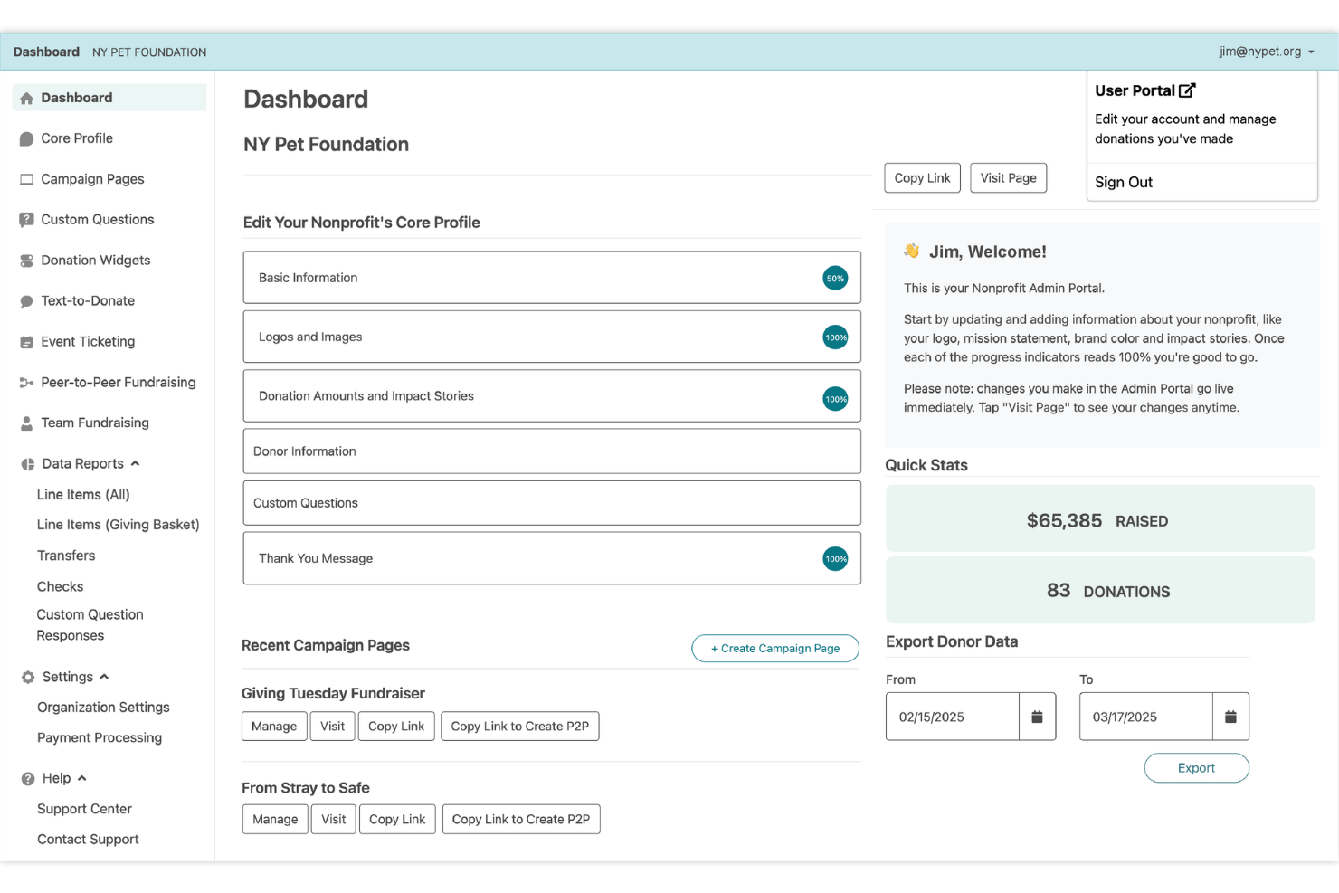 Give Lively screenshot - Die 10 besten kostenlosen Fundraising-Plattformen 2026