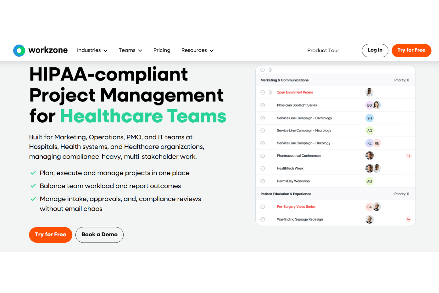 Workzone screenshot - 10 Best Healthcare Project Management Software in 2026