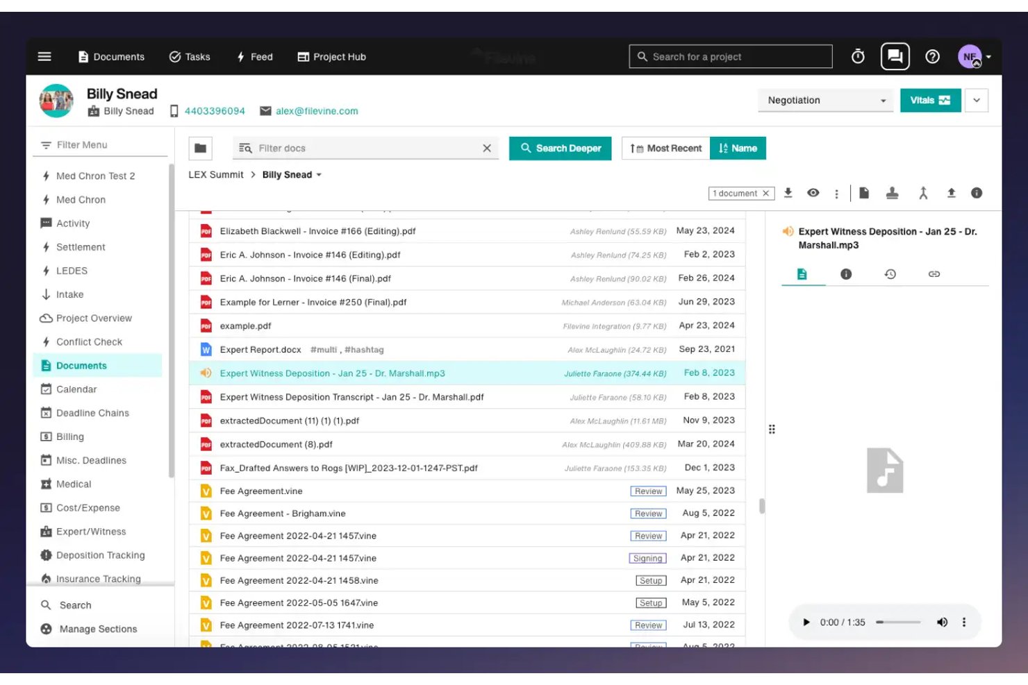 Filevine screenshot - Die 10 besten MyCase-Alternativen 2026