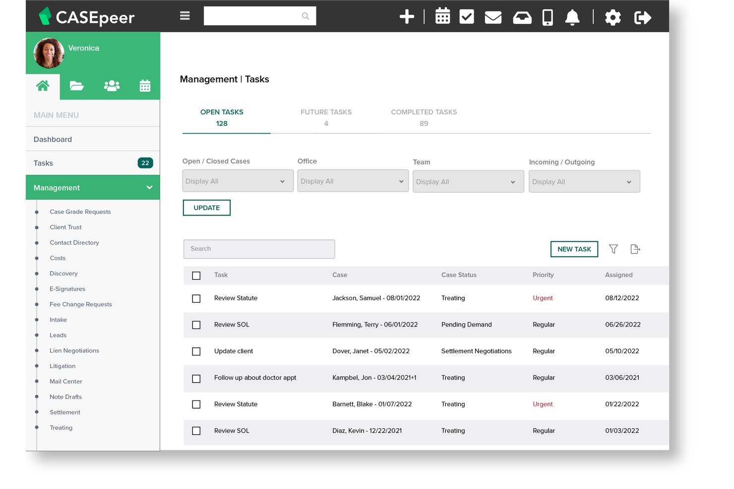 CasePeer screenshot - Die 10 besten MyCase-Alternativen 2026