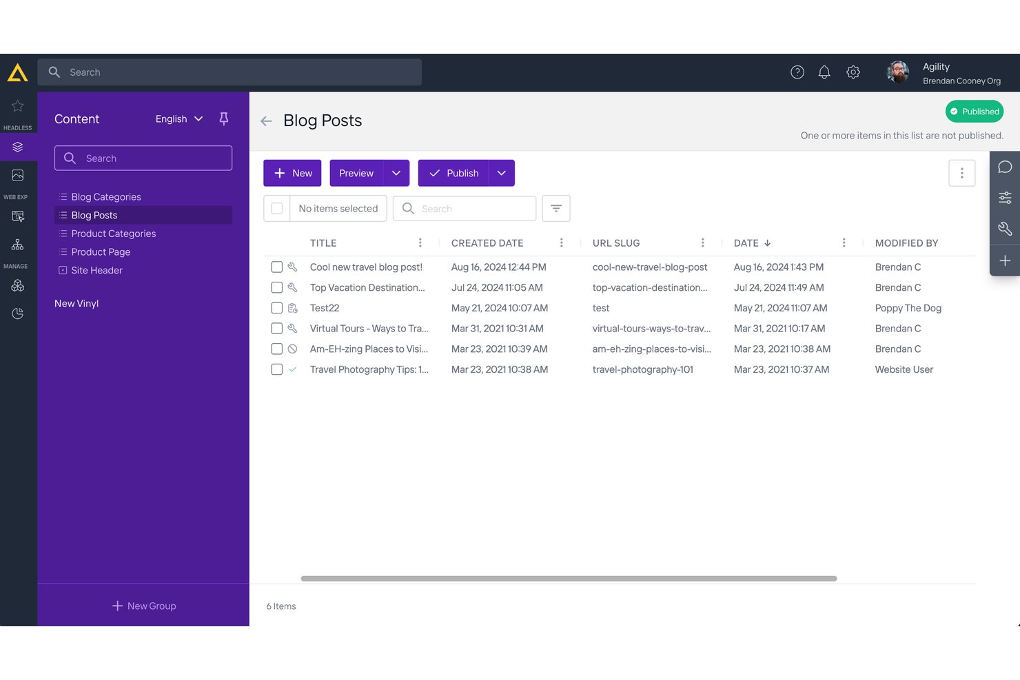 Agility CMS screenshot - 10 mejores programas de gestión de contenidos en 2026