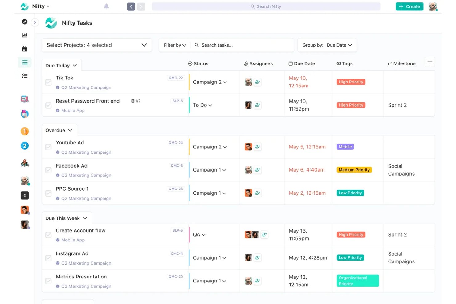 Nifty screenshot - 10 Best Orangescrum Alternatives in 2026