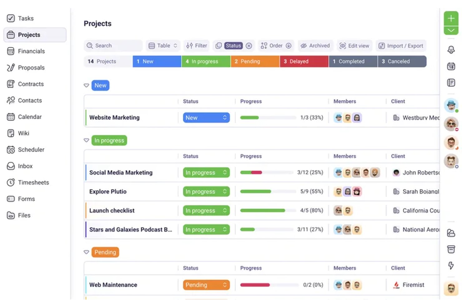Plutio screenshot - 10 Best Flowlu Alternatives in 2026