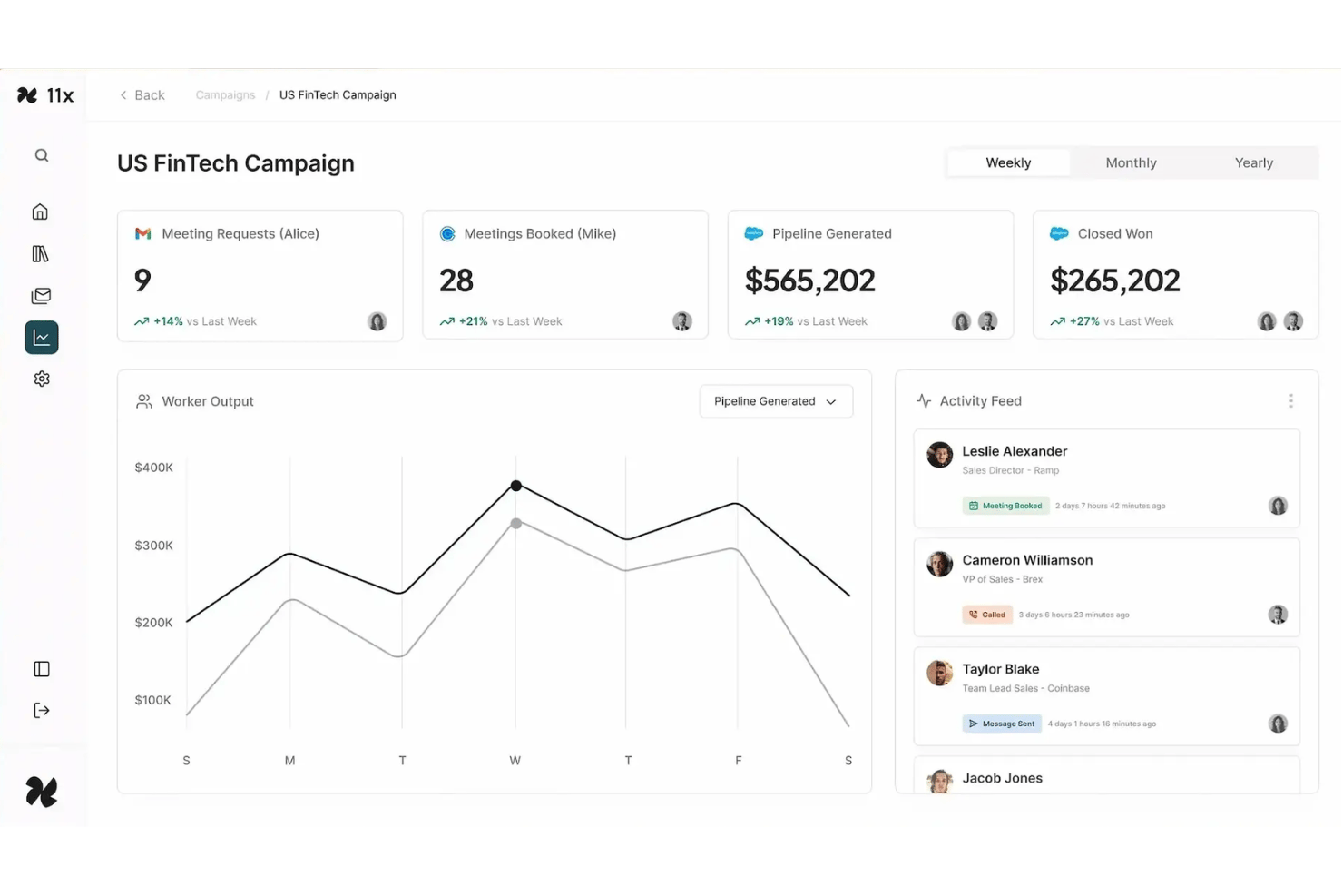 11x screenshot - Los 10 mejores agentes de ventas con IA en 2026