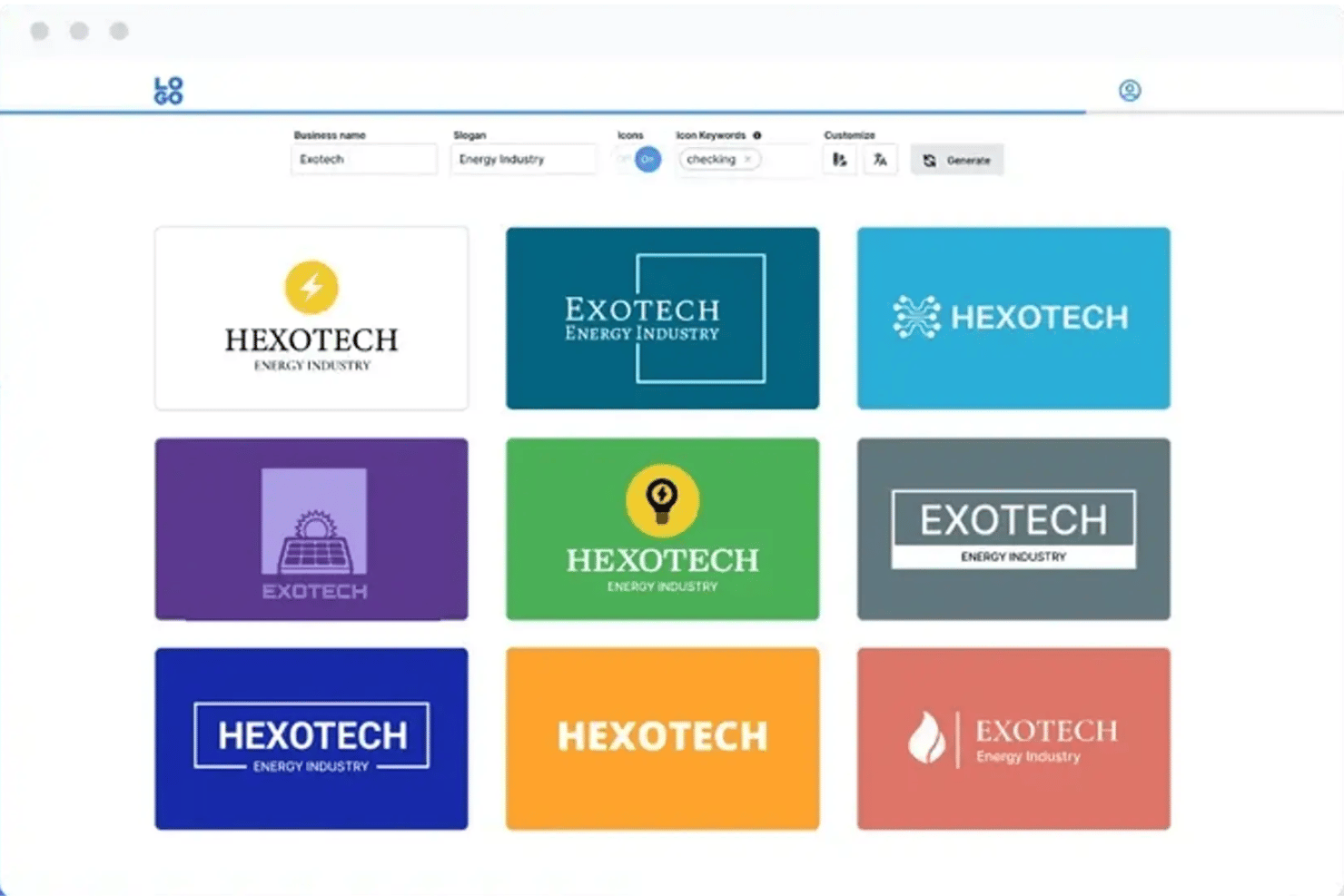 Logo.com screenshot - 10 mejores generadores de logotipos con IA en 2026