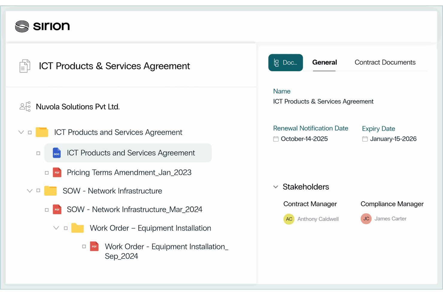 Sirion screenshot - 10 Mejores Software de Gestión de Contratos con IA en 2026
