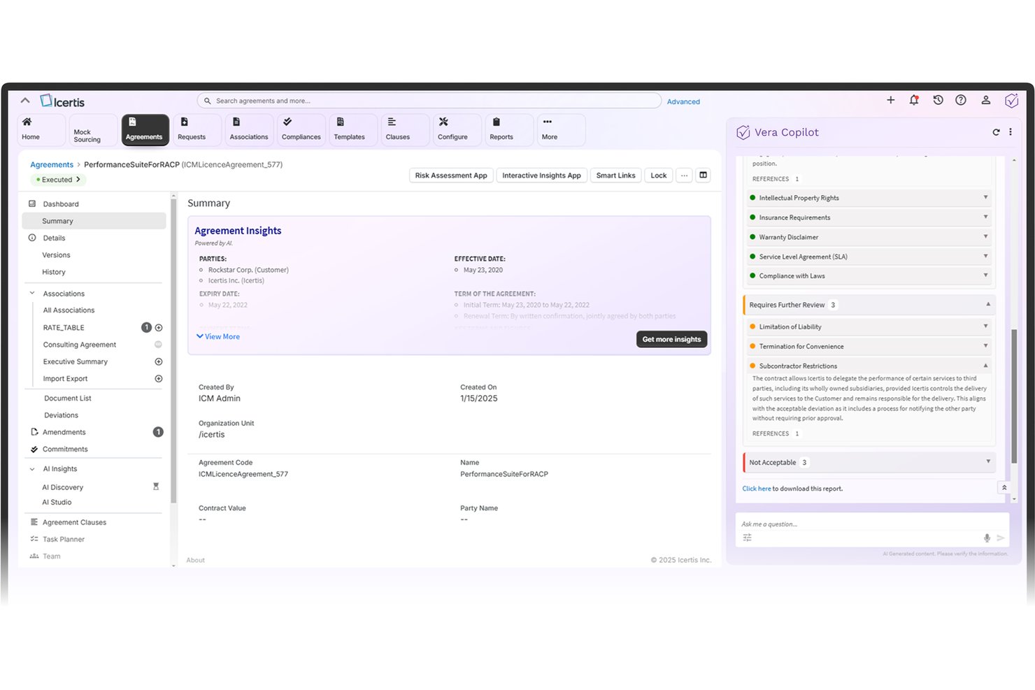 Icertis screenshot - 10 Mejores Software de Gestión de Contratos con IA en 2026