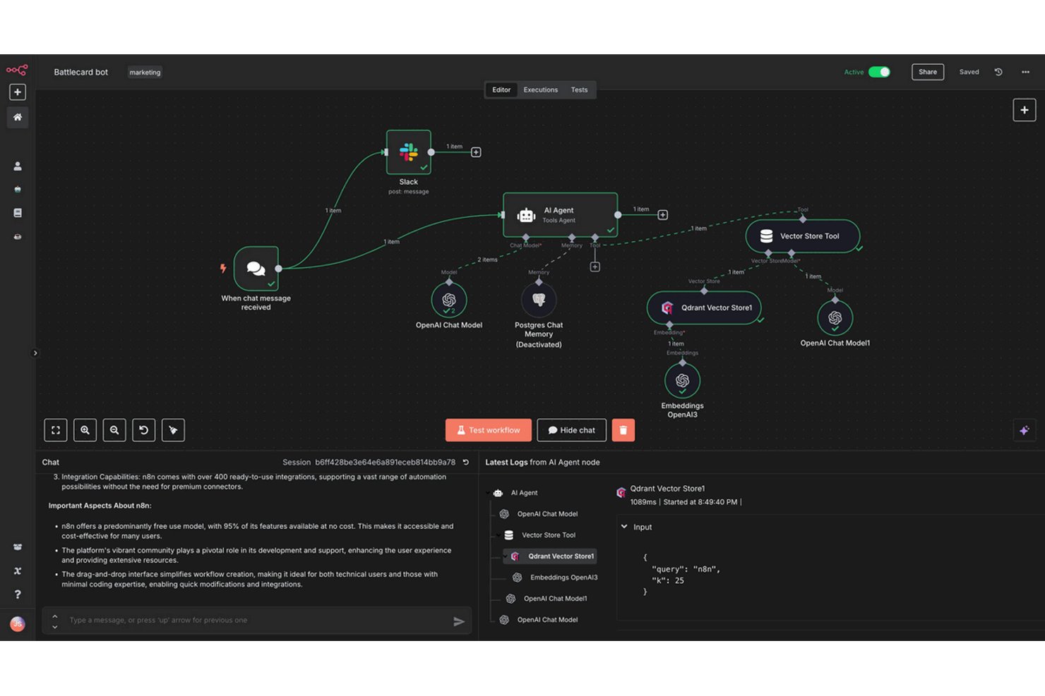 n8n screenshot - 10 Best AI Agent Builder in 2026
