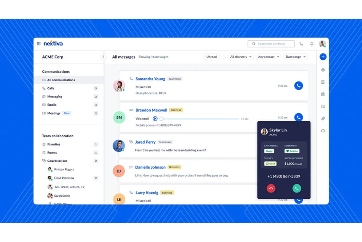 Nextiva screenshot - 10 Best Team Communication Apps for Collaboration in 2026