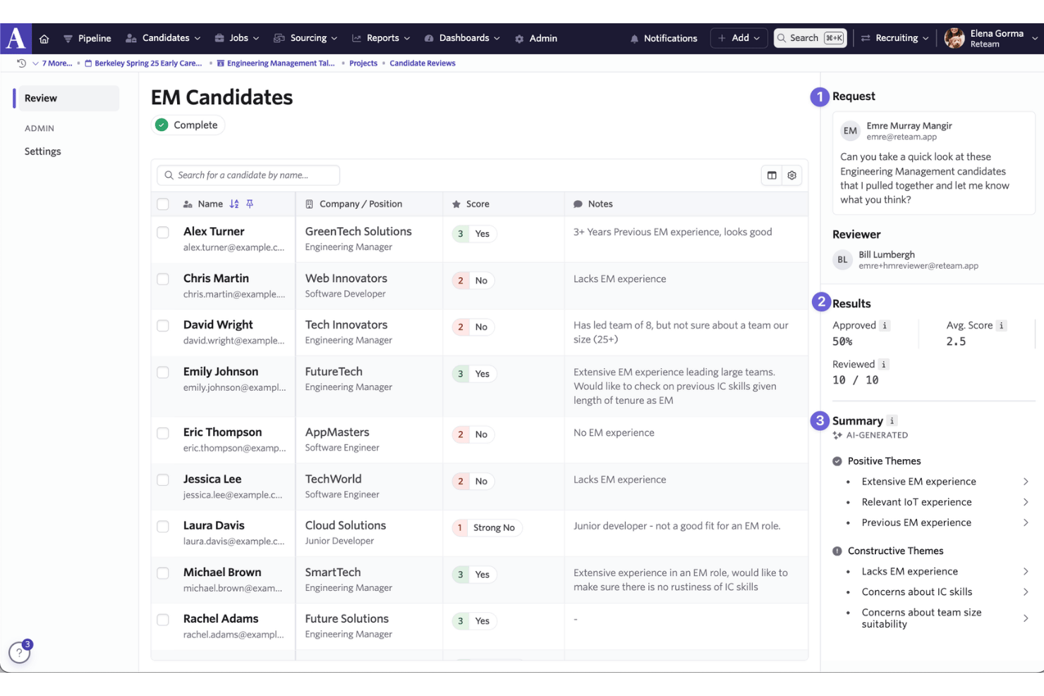 Ashby screenshot - 10 meilleures alternatives à Teamtailor en 2026