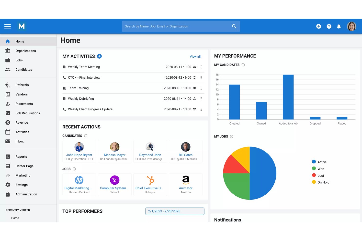 Manatal screenshot - 10 meilleures alternatives à Teamtailor en 2026