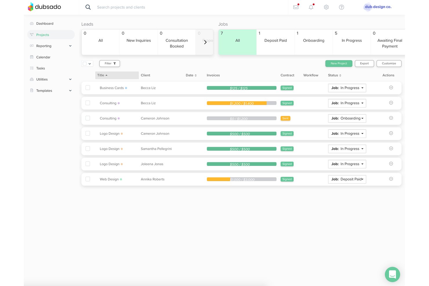 Dubsado screenshot - 10 Mejores Alternativas a HoneyBook en 2026