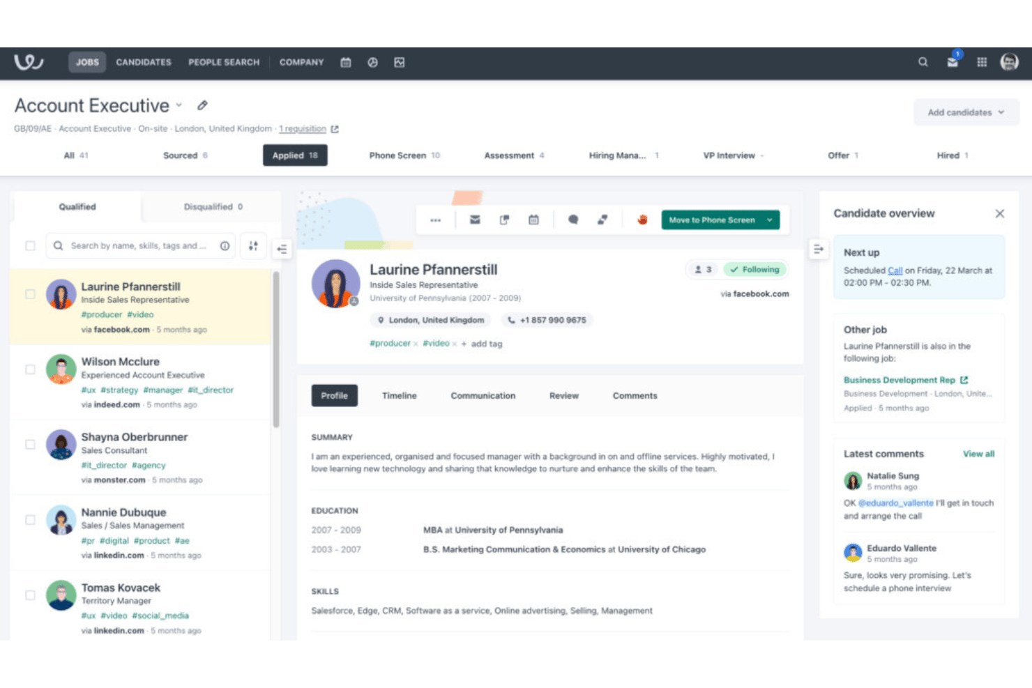 Workable screenshot - 10 mejores alternativas a Recruitee en 2026
