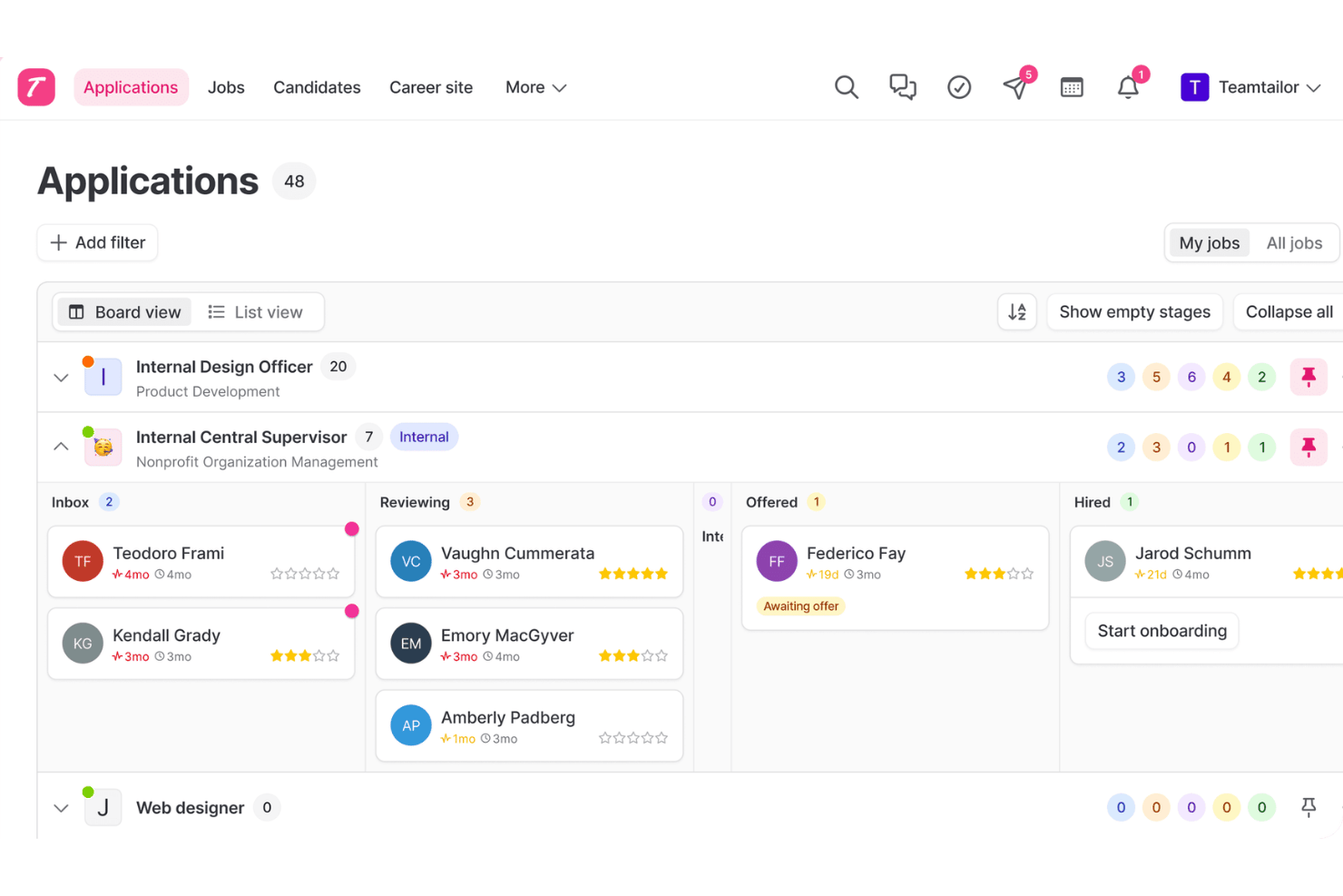 Teamtailor screenshot - 10 mejores alternativas a Recruitee en 2026