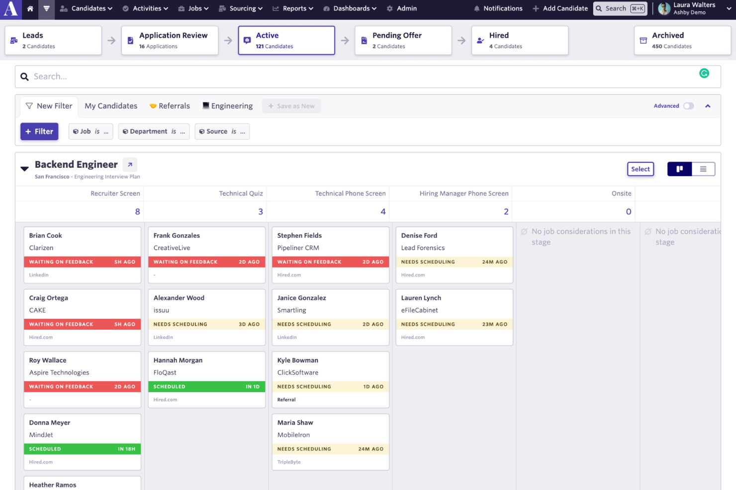 Ashby screenshot - 10 mejores alternativas a Recruitee en 2026